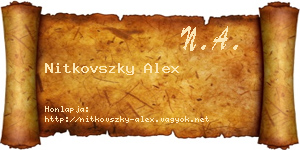 Nitkovszky Alex névjegykártya